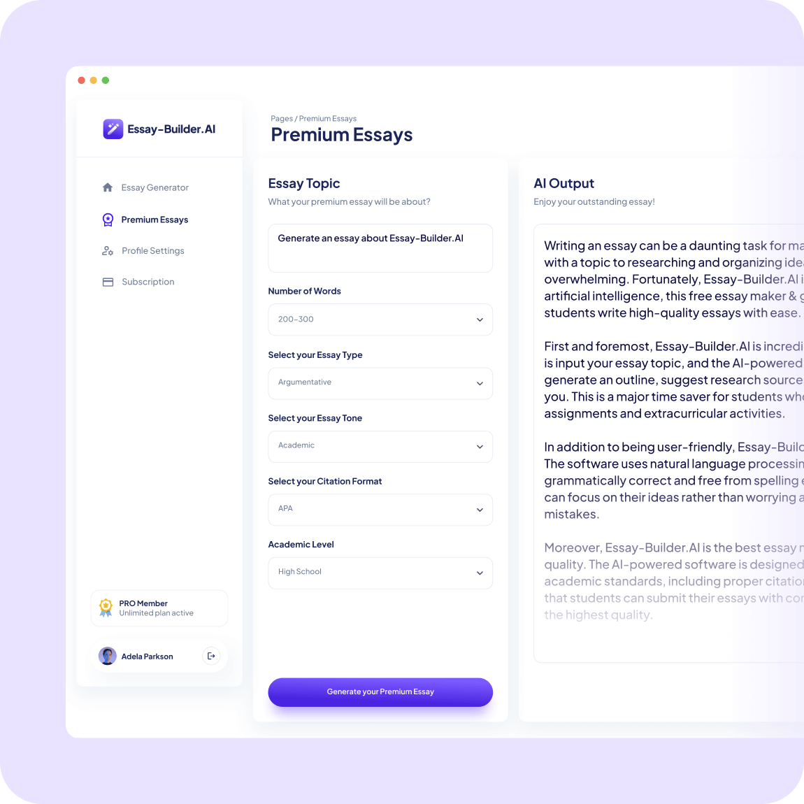 Free AI Essay Writer & Maker Generator for Students - Essay Builder AI feature 2
